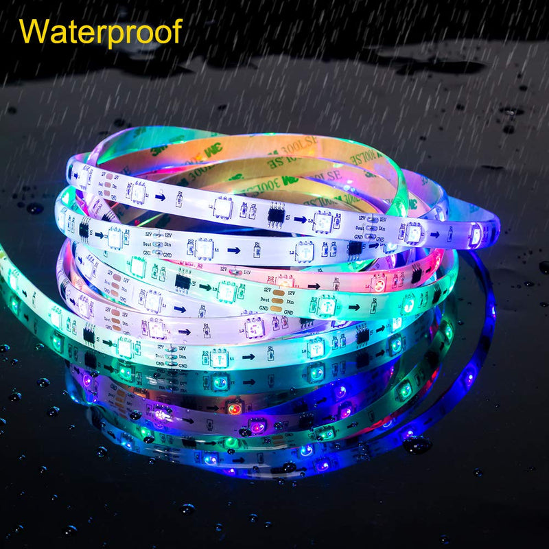 [AUSTRALIA] - xinkaite Waterproof Led Strip Lights 16.4 Ft Flat Light Strip Lighting Tape Lights 150leds Color Changing LED Lights Strip with Remote Control for Kitchen Bedroom Mirror Home Decor Party Wedding 16.4FT 