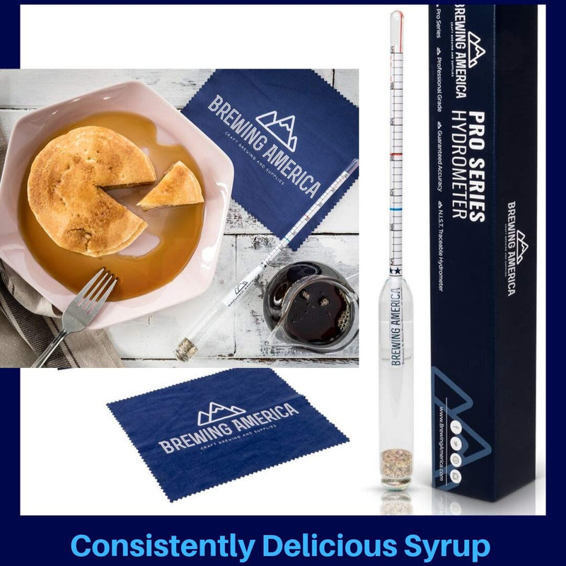 Maple Syrup Hydrometer Density Meter for Sugar and Moisture Content Measurement for Consistently Delicious Pure Syrup – Made in America - BRIX & Baume Scales - Easy Read Red Line Calibrated