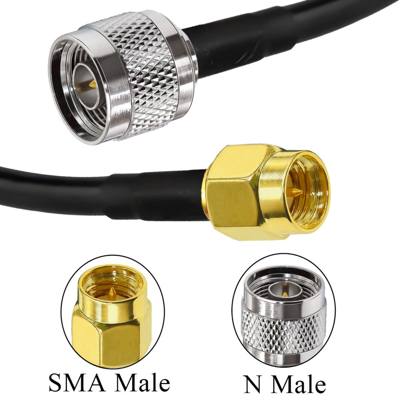 [AUSTRALIA] - N SMA Cable TUOLNK SMA Male to N Male Extension Cable RG58 Antenna Pigtail Low Loss 50ohm SMA Male N Male Coaxial Cable for Wi-Fi Radios GPS Antenna 16.4ft(5M) 