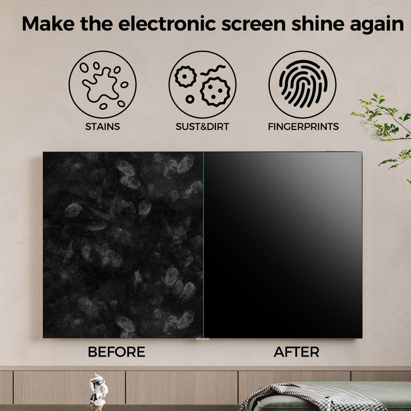 Jiateums Screen Cleaner Spray, (200ml/6.7oz)- Touchscreen Cleaning Spray with Wipe Cloth for LCD LED TV, Displays on Computer, Computer Laptop Phone Electronic Screen,Monitor, Glasses (200mlx2) 200mlx2