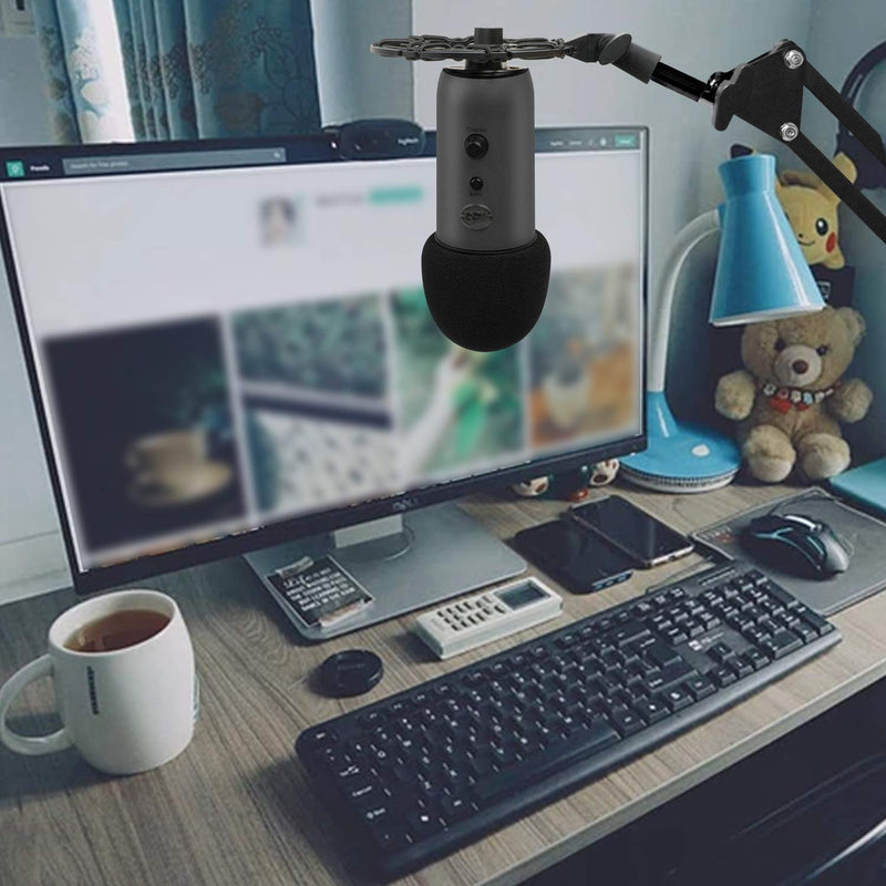 [AUSTRALIA] - Boseen Shock Mount Compatible With Blue Yeti, Blue Yeti Pro and Blue Snowball Microphones, Eliminates Noises and Vibration Black/Champagne 