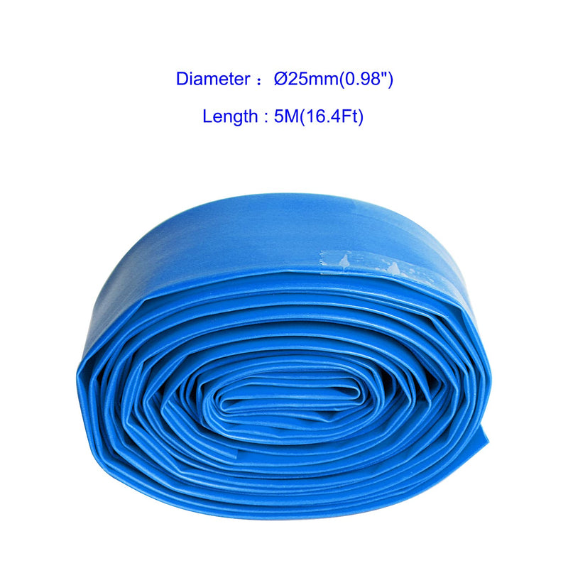 Aoje-Link 25mm ID Blue Heat Shrink Tubing Shrinkable Tube 5M(16.4Ft) 1pcs 25mm x 5M(Ф * L)