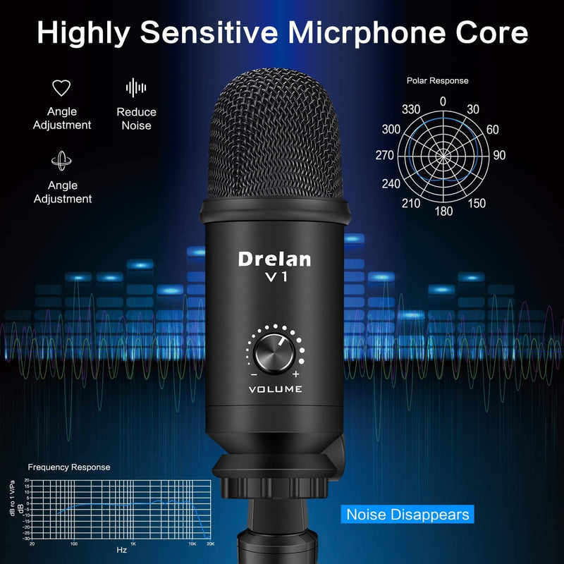 [AUSTRALIA] - USB Microphone, Condenser desktop Computer Mic 192KHZ/24BIT Plug & Play with Professional Sound Chipset, for PC Voice Recording,Podcasting,Skype,YouTube,Games,Google Voice Search USB Microphone 