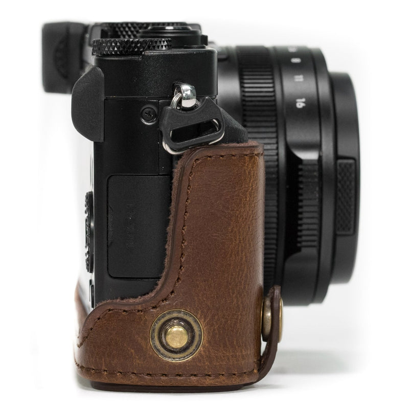 MegaGear Ever Ready Protective Leather Camera Case, Bag for Panasonic LUMIX LX100, DMC-LX100 Camera (Dark Brown)