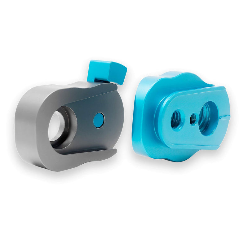 KONDOR BLUE Mini Quick Release Plate for Camera Tripod, Gimbal, Video Monitor, Magic Arm, Flash Bracket, Stabilizer | Arri 3/8" Mount and 1/4" Threads (Blue | Gray) Blue | Gray
