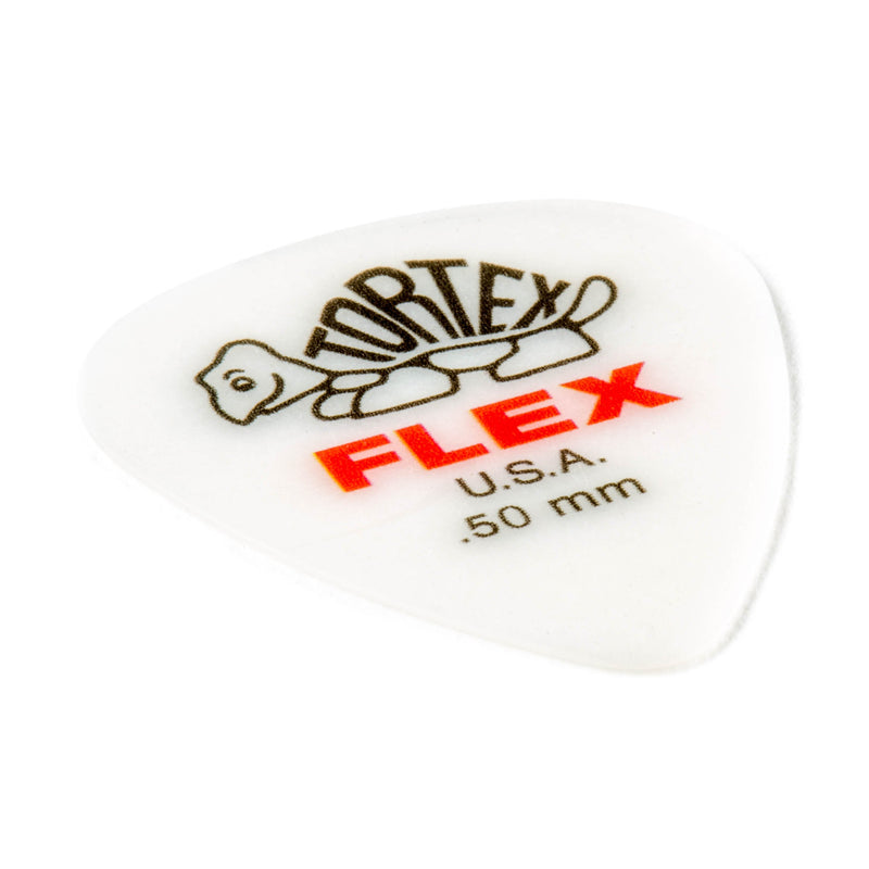 Jim Dunlop Dunlop Tortex Flex Standard .50mm Red Guitar Pick - 12 Pack (428P.50) .50mm | White