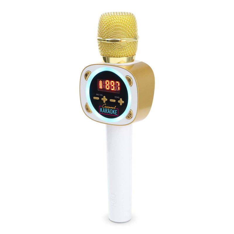 Singing Machine CPK545, Official Carpool Karaoke, The Mic, Bluetooth Microphone for Cars, White