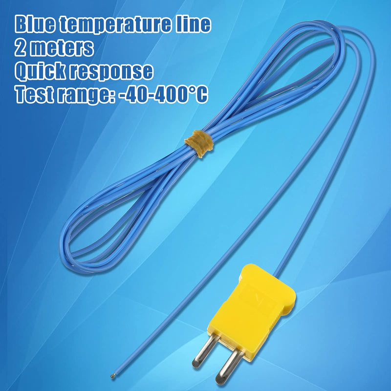2M K-Type Temperature Sensor Mini-Connector Probe Sensor Temperature Sensors Measure Range -40 to 400 Degrees Celsius (-104 to 752 Degrees Fahrenheit) for Thermocouple Sensor and Meter (10) 10