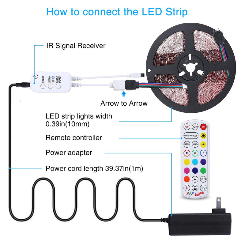 [AUSTRALIA] - Elfeland LED Strip Lights 16.4ft LED Light Strip SMD5050 RGB Tape Lights Color Changing Rope Lights Work with App Sync with Music Flexible Strip Lights Kit for TV, Bedroom,Party, Home Decoration 