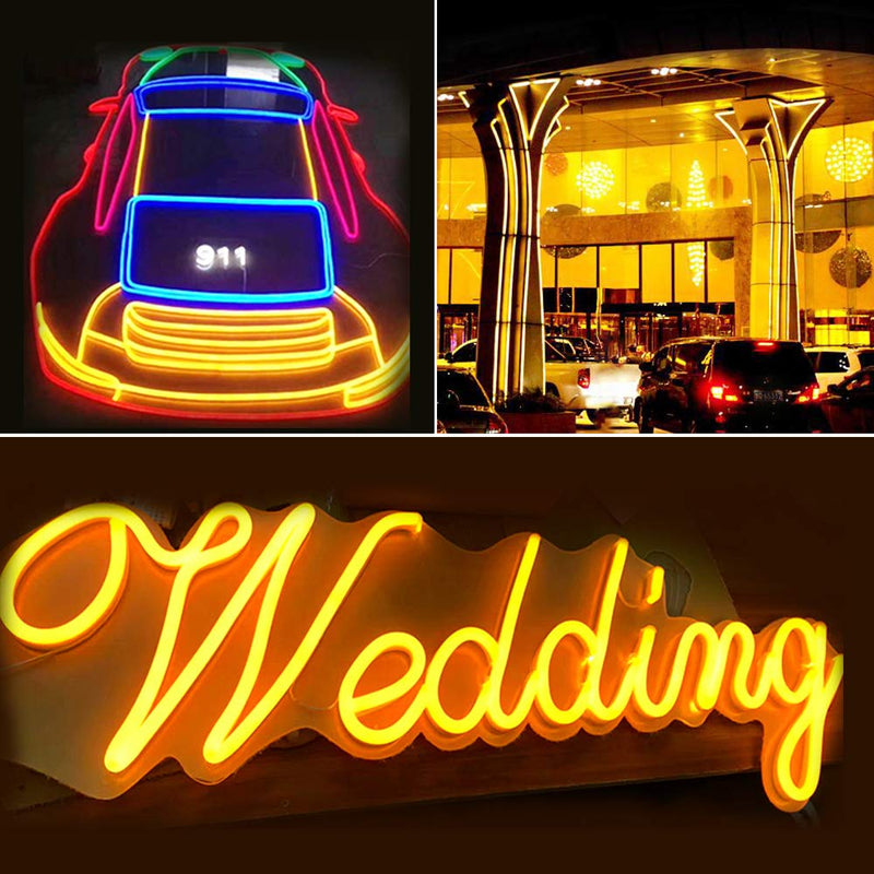 [AUSTRALIA] - EverBright Led Strip Lights 12V Led Neon Rope Light Indoor Outdoor 16.4Ft 600SMD Amber Led Strip, Silicone Led Neon Lights Waterproof Flexible for Signboard Bar Home Party Holiday Decoration 