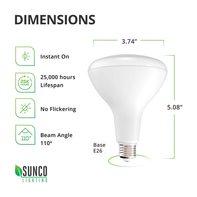 Sunco Lighting 6 Pack BR30 LED Bulb, 11W=65W, 3000K Warm White, 850 LM, E26 Base, Dimmable, Indoor Flood Light for Cans - UL & Energy Star