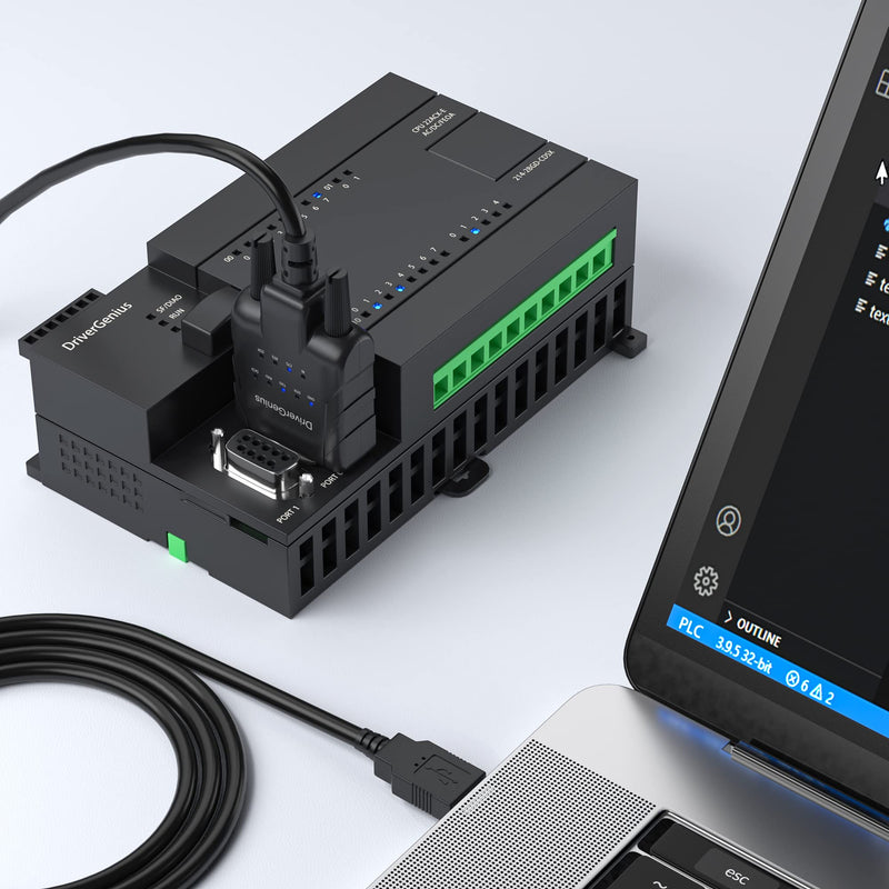 [AUSTRALIA] - DriverGenius USB232A-E, USB Type-A to RS232 DB9 Serial Adapter Converter with 9 x LEDs (M/M, 3ft/1m) USB-A 
