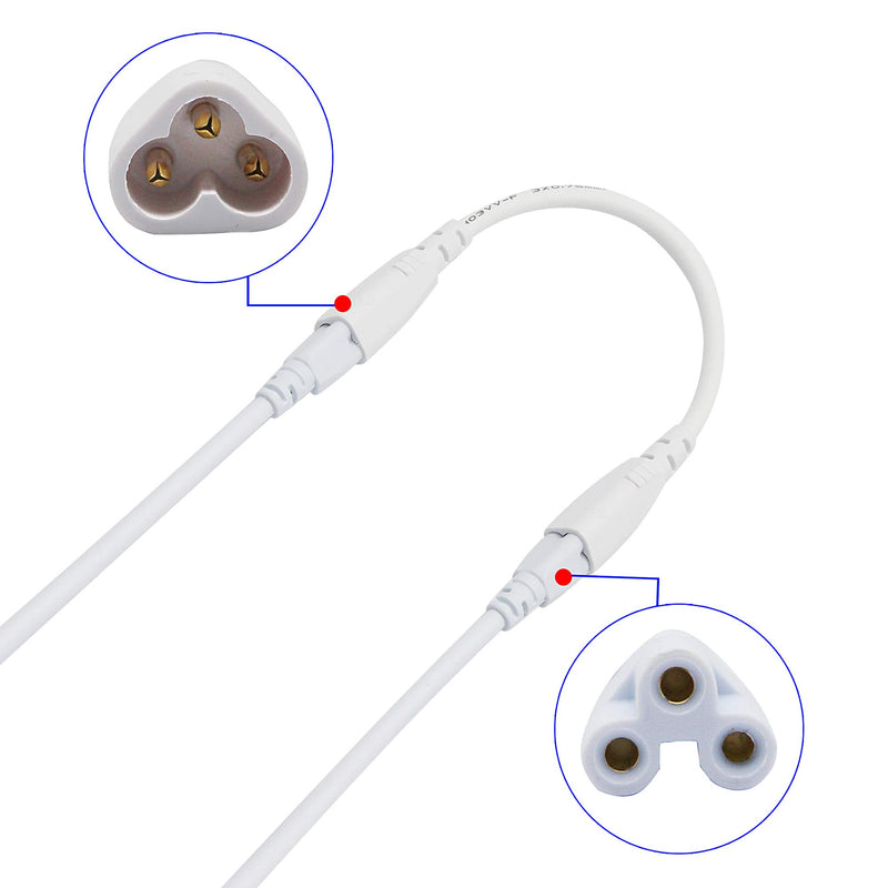 SinLoon T5 T8 LED Tube Connector Cable Wire 8.5inch Double Male to Male End Extension Cord for Integrated LED Fluorescent Tube Light Bulb Lamp Holder Socket(2-Pack 3Pin Male)