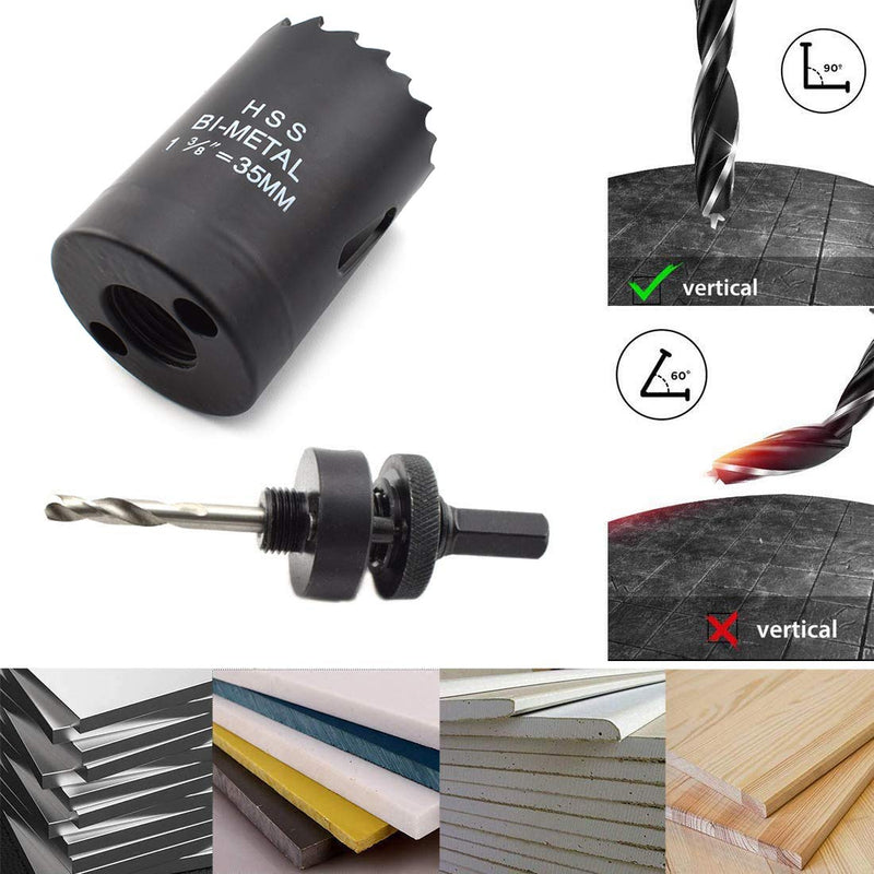 1-3/8 Inch (35mm) Desk Grommet and Hole Saw Kit, OZXNO Desk Wire Cord Hole Cover with Matching Holesaw Drill Bits and Reusable Cable Ties (5X Wire Grommets + 1x Holesaw Kit + 20x Cable Ties) 1-3/8"(35mm)