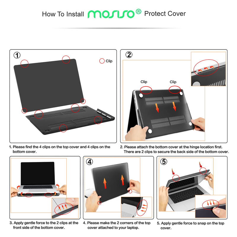 MOSISO Compatible with MacBook Pro 16 inch Case 2021 2022 Release A2485 M1 Pro/Max with Liquid Retina XDR Display Touch ID, Plastic Hard Shell&Keyboard Skin&Screen Protector&Storage Bag, Matte Clear
