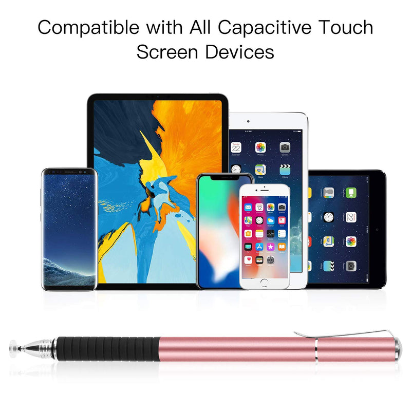 Waysse 3 Stylus Pens for Touch Screens, Capacitive Pen High Sensitivity & Fine Point, Universal Stylus with Clear Disc for iPhone X/8/8plus iPad/iPad Pro/iPad Mini and All Capacitive Touch Screens Black/White/Rose Gold