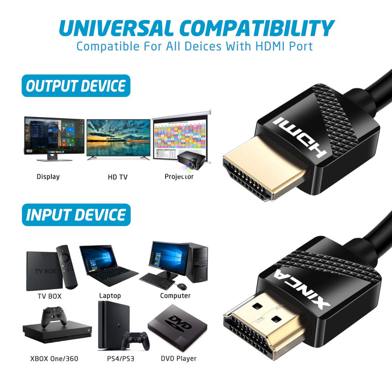HDMI Cable Ultra HD High Speed HDMI Cable,3D 4K@60HZ, Ethernet 3ft Black - XINCA HDMI AM/AM