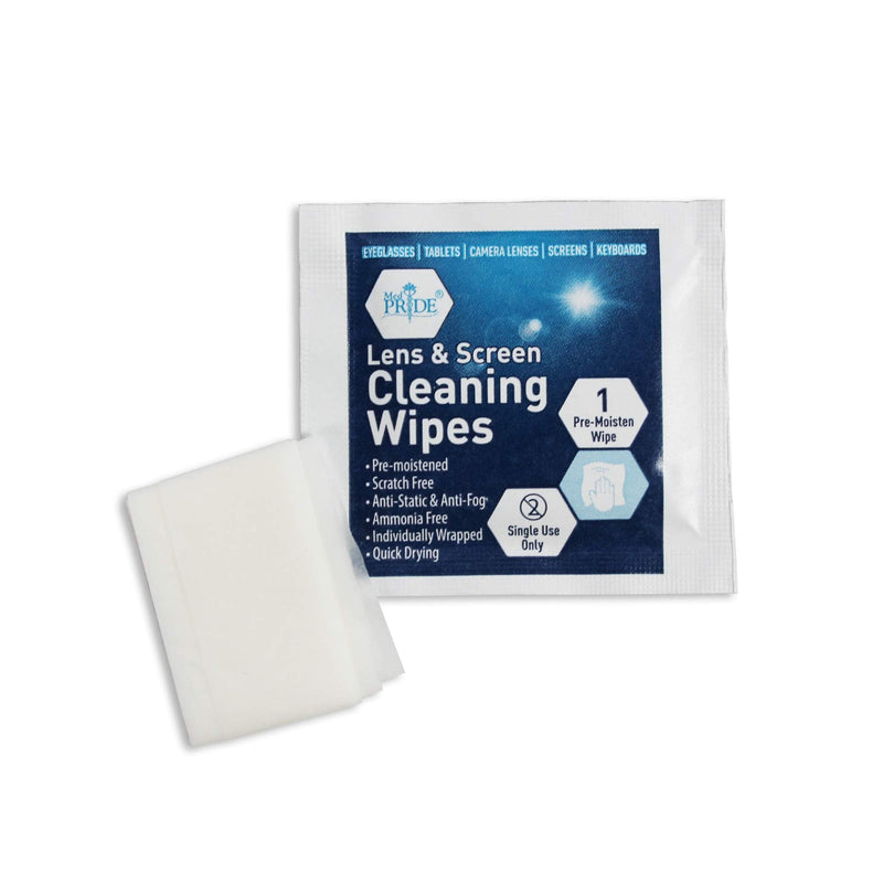 [AUSTRALIA] - Medpride Premoistened Lens Wipes| Anti-Static, Anti-Fog, Quick-Dry & Scratch-Free| Cleaning Cloths for LED Touch Screen, iPhones, iPads, Computer Monitors, Eyeglasses, Camera Lenses, Laptop (100) 100 