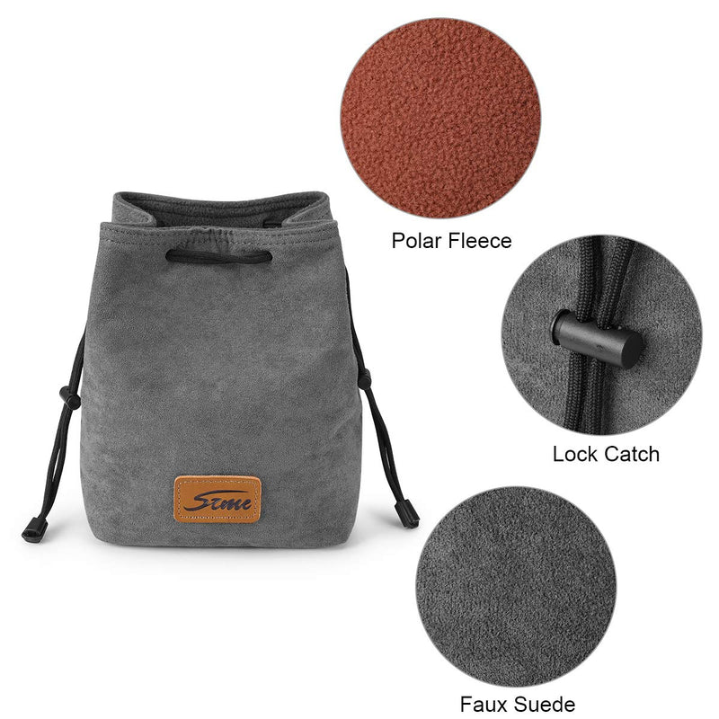 [AUSTRALIA] - S-ZONE Soft Camera Bag DSLR Insert Handbag Drawstring Lens Case Compatible with Canon Nikon Sony Medium Grey 