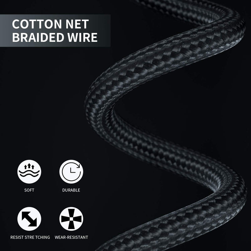 [AUSTRALIA] - USB Microphone Cable 10Ft, HOSONGIN USB Male to XLR Female Cable, Connector Cords Adapter for Microphones or Recording, 24K Gold-Plated USB Connector, Black Tweed Woven Jacket 