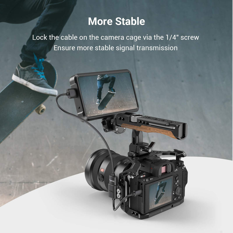 SmallRig Ultra-Slim 4K HDMI Adapter Cable, Female HDMI Type A to Male Micro-HDMI Type D, 4K@60HZ, for Sony A7R IV A7RIII A7III A7II A7RII / for Fujifilm X-T2 X-T3 - 3021 Female A to Male D
