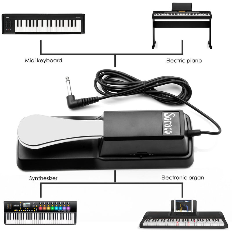 Sustain Pedal Universal for Yamaha Casio Roland Korg Behringer Moog Piano Midi Electronic keyboards