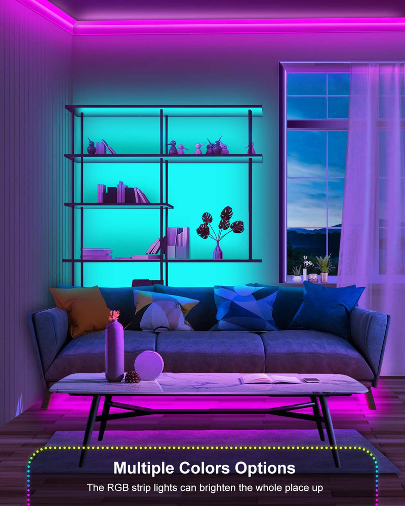 [AUSTRALIA] - Upgraded LED Lights 43 ft with Remote App Control Music Sync SMD5050 RGB LED Strip Lights LED Lights for Bedroom, Kitchen, Room Decor, Night Light for Kids(43 Ft APP+Remote+Mic+3 Button Switch) 43Ft APP+Remote+Mic+3 Button Switch 