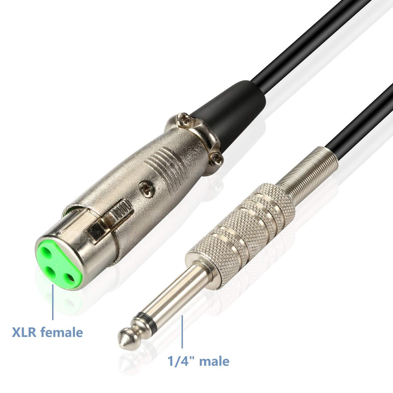 [AUSTRALIA] - Hotec Microphone Cable, XLR Female to 1/4" TS Black Cables, 19ft Mono Microphone Snake Cord 