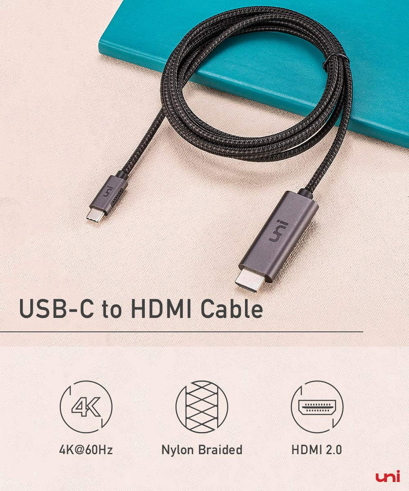 [AUSTRALIA] - USB C to HDMI Cable 10ft 4K@60Hz, uni USB Type-C to HDMI Braided Cable (Thunderbolt 3 Compatible) with Samsung S20 / S10 / S9, MacBook Pro 2020/2019, MacBook Air/iPad Pro 2020, and More 1 