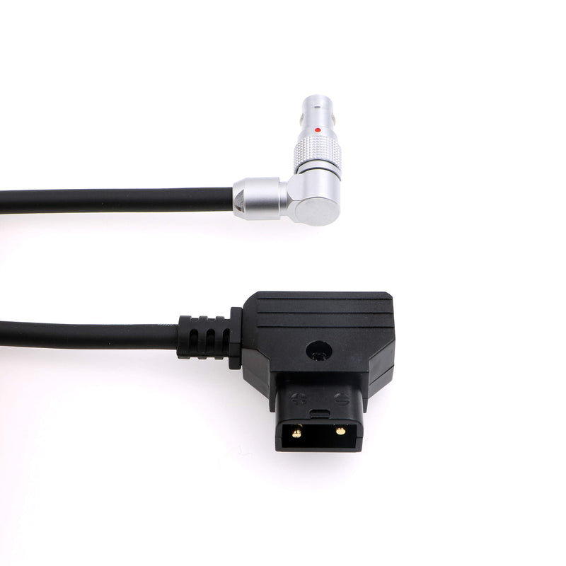 AConnect Rotatable Right Angle 4 Pin Male to Reverse D-Tap Power Cable for Zacuto Kameleon EVF 18in/45cm