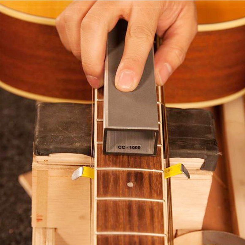 Guitar Fret Leveler Beam Sanding Leveling Bar Guitar Bass Luthier Tool with Stainless Steel Fingerboard Guard Protectors for Electric Folk Guitar Bass with Portable Storage Bag 6"
