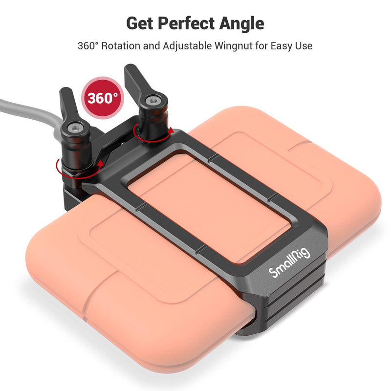 SMALLRIG Mount Bracket SSD Holder for LaCie Rugged SSD Compatible with SMALLRIG Cage for BMPCC 4K & 6K, Sigma FP, and Z CAM - 2814