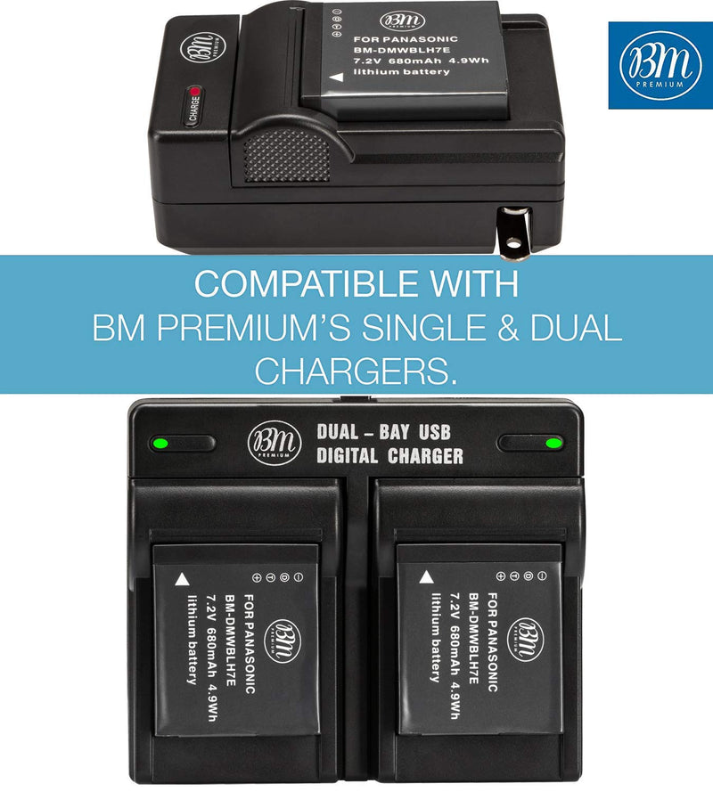 BM Premium 2-Pack of DMW-BLH7 Batteries for Panasonic Lumix DC-GX850, DMC-LX10, DMC-LX15, DMC-GM1, DMC-GM1K, DMC-GM1KA, DMC-GM1KS, DMC-GM5, DMC-GM5KK Digital Camera