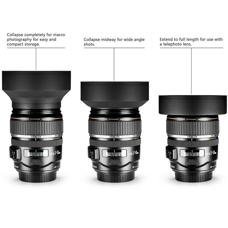 55mm Soft Rubber Lens Hood + 58mm Soft Rubber Lens Hood for Nikon D5600, D3400 DSLR Camera with Nikon 18-55mm f/3.5-5.6G VR AF-P DX and Nikon 70-300mm f/4.5-6.3G ED
