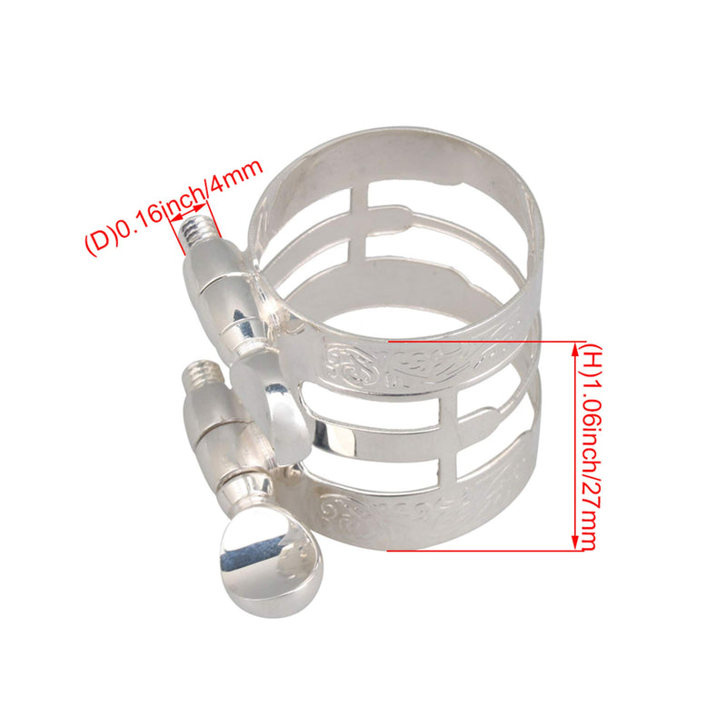 4mm Thread Clarinet Ligature for Clarinet Bakelite Mouthpiece (silver plate) silver plate