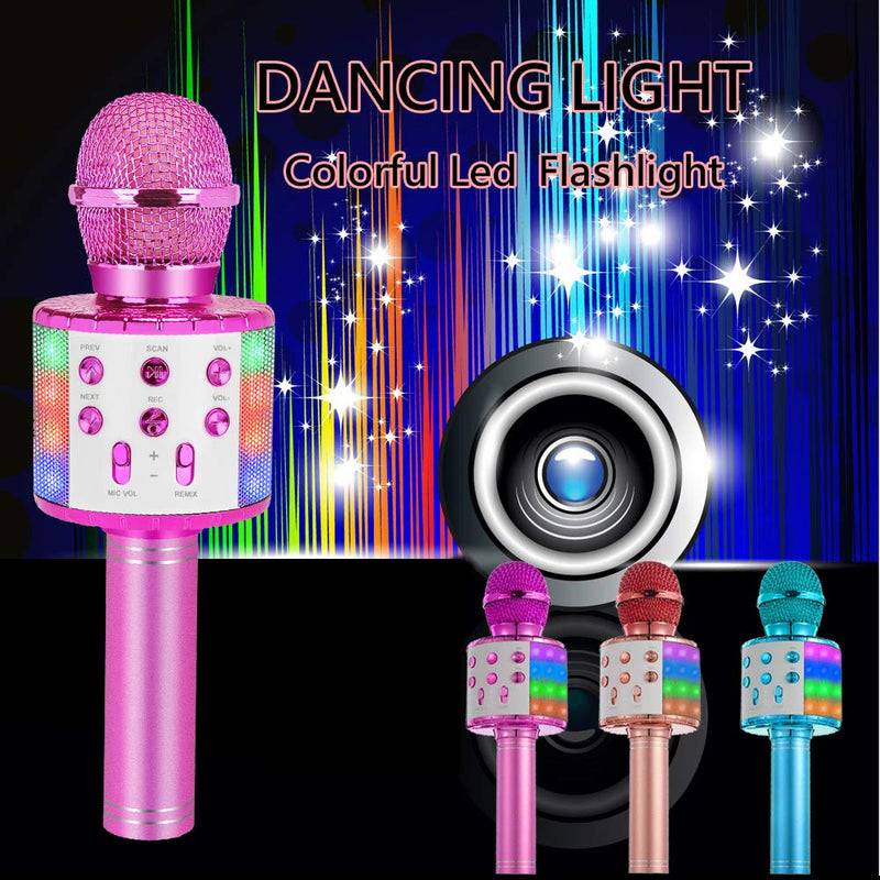 [AUSTRALIA] - Wireless Karaoke Microphone Bluetooth for Adults and Kids,Portable Microphone with Led Lights,Most Popular Toys Birthday Gifts for for 4 5 6 7 8 9 10 Year Old Girls Boys Purple 