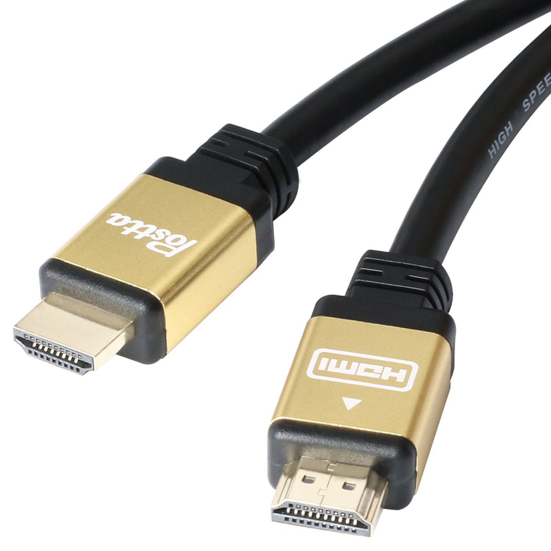 HDMI Cable 30 Feet Postta Ultra HDMI 2.0V Cable with 2 Piece Cable Ties+2 Piece HDMI Adapters Support 4K 2160P,1080P,3D,Audio Return and Ethernet-Gold 30FT Golden