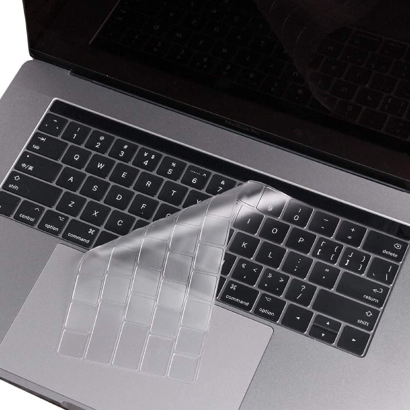 JRCMAX Keyboard Skin, Premium Ultra Thin Clear Keyboard Cover for MacBook Pro 13 Inch and 15 Inch with Touch Bar (Model: A1706/A1707/A1989/A1990/A2159) Released in 2016 2017 2018 2019, US Version Clear for MacBook Pro 13/15 with Touch Bar