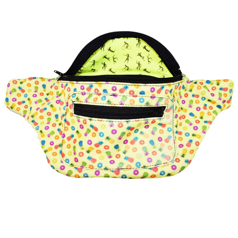 Funky Pineapple Fanny Pack, Stylish Party Boho Chic Handmade with Hidden Pocket Pineapples 'N' Chunks