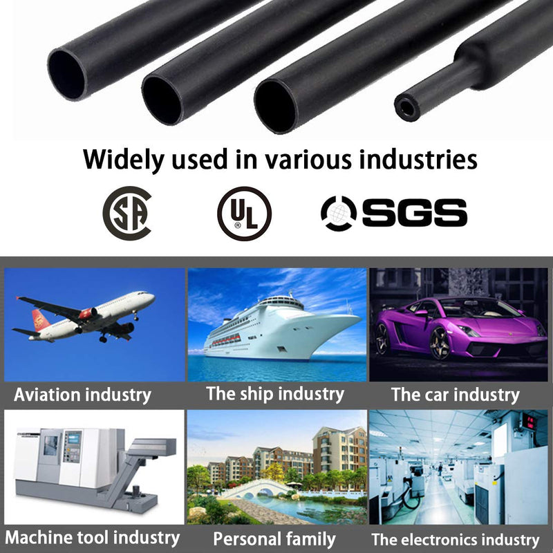 Purple-fox 3:1 Heat Shrink Tubing Adhesive-Lined Heat Shrinkable Tube Waterproof Insulation Sealing DIY (Dia 1” (25.4mm))