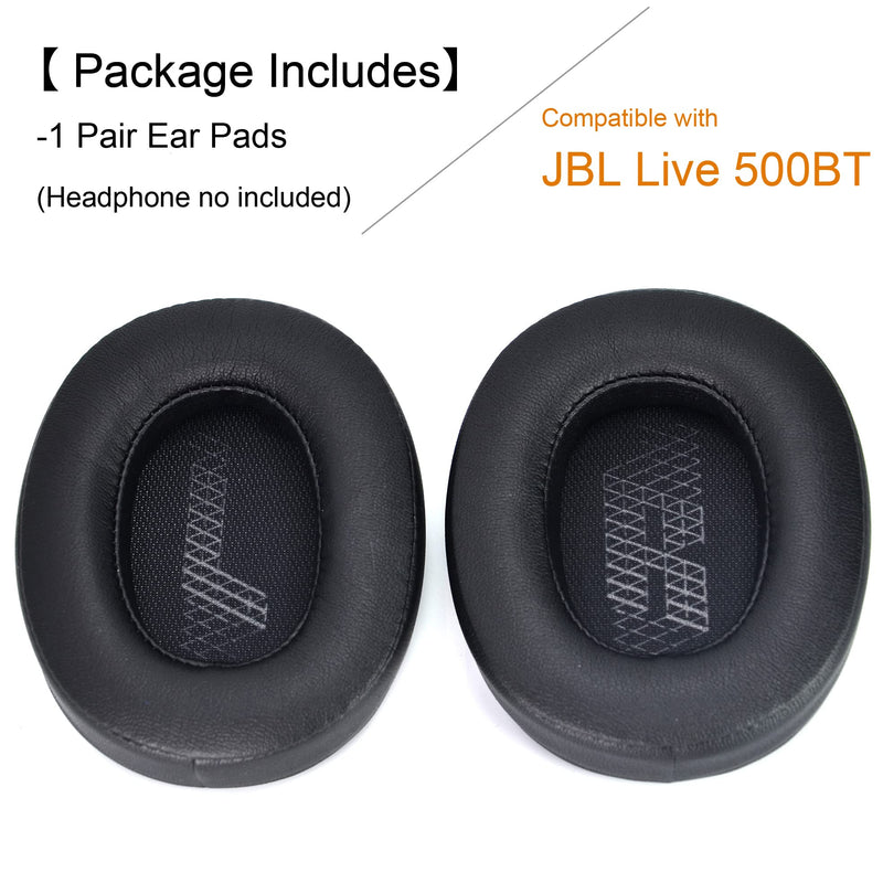 Live 500 BT Earpads – defean Ear Cushion Replacement Cover Foam Ear Pads Compatible with JBL Live 500BT Wireless Over-Ear Headphones，Ear Pads with Softer Leather, Noise Isolation Foam (Black) Black