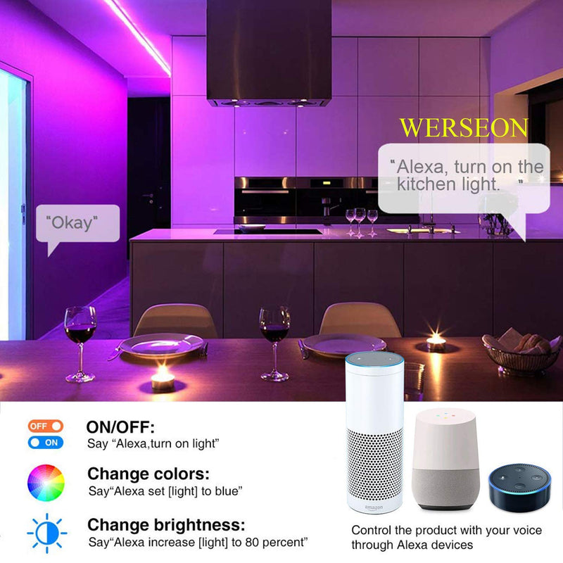 [AUSTRALIA] - Led Strip Lights Controller WiFi Wireless LED Smart Controller Compatible with Alexa Google Home IFTTT, Working with Android,iOS System, GRB, BGR, RGB LED Strip Lights DC 12V 24V 
