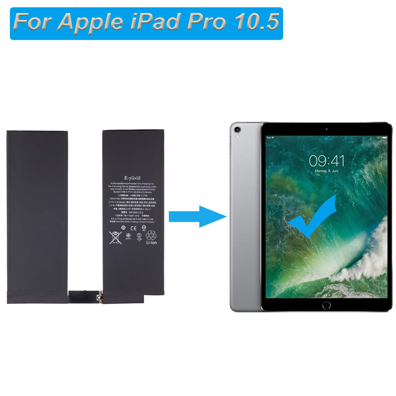 Replacement Battery A1798 Compatible with iPad Pro 10.5 A1701 A1709 A1852 A1793 8134Mah with Tools