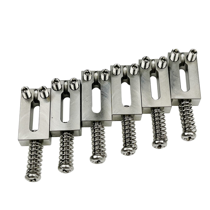 Kaynes 6PCS 10.5mm Guitar Bridge Saddles – Stainless Steel Tremolo Bridges Saddle for Fender Telecaster Tele Stratocaster Strat Style Electric Guitar Replacement (10.5mm)