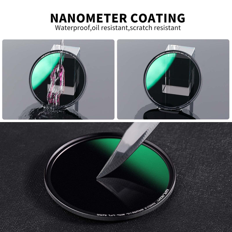 58mm Circular Polarizers Filter, K&F Concept Magnetic 58mm Circular Polarizing Filter Kit (Magnetic CPL Filter + Adapter Ring + Lens Cap) -28 Multi-Layer Coatings (Nano-X Series)