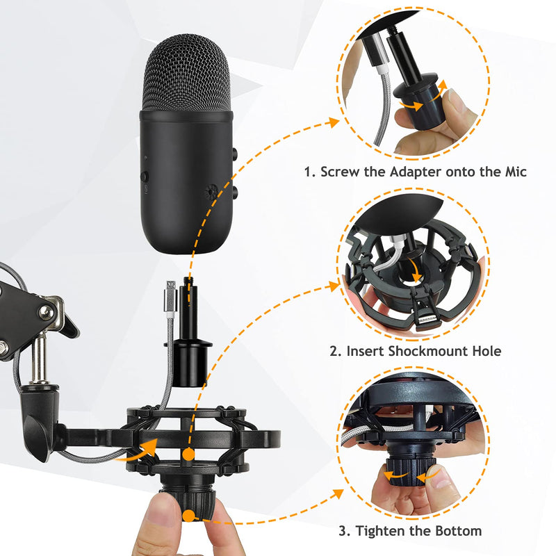 K678 Shock Mount with Foam Windscreen Cover, Anti-Vibration Suspension Shockmount Mic Holder Clip with Pop Filter for FIFINE K678 USB Podcast Microphone Frgyee
