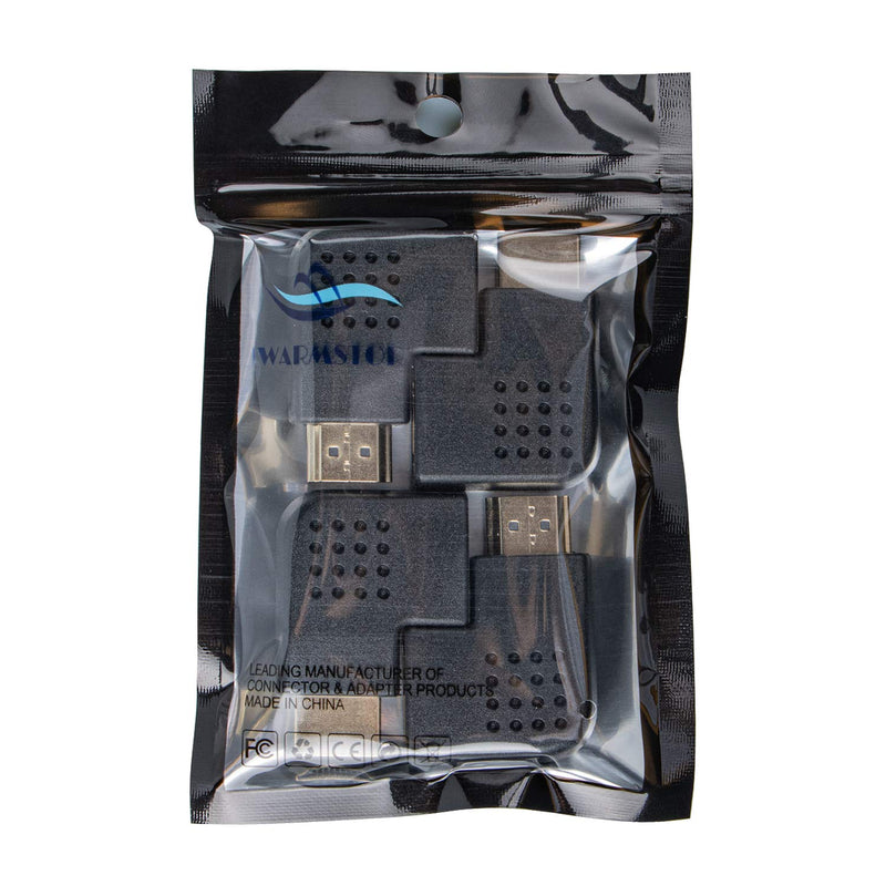 Warmstor 4 Pack HDMI Male to Female Adapter 90 Degree and 270 Degree HDMI 2.0 Cable Angle Connector 3D & 4K Supported (Gold-Plated,2 Combos)