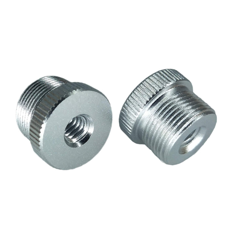 5/8''-27 Male to 1/4''-20 Female Mic Screw Adapter for use with mic Stands with 1/4''-20 Threads (Silver) Silver