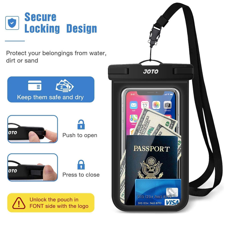 JOTO [2 Pack] Universal Waterproof Pouch Cellphone Dry Bag Case Bundle with ProCase [2 Pack] Universal Waterproof Case for Phones up to 7"