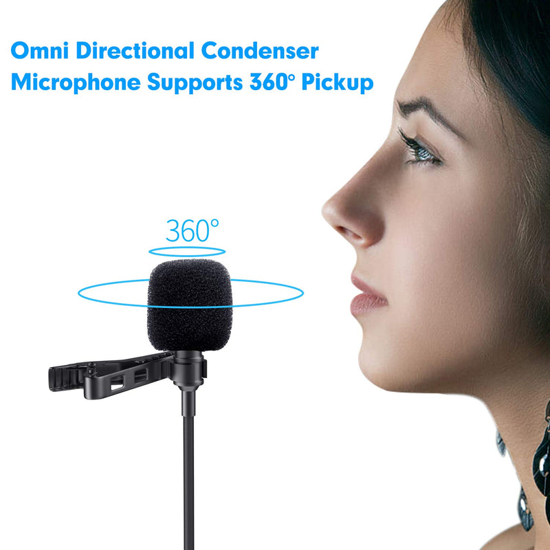 [AUSTRALIA] - Professional Lavalier Microphone, Ploture Omnidirectional Mini Lapel Microphone Suitable for Recording YouTube, PC, Podcast, Asmr, DSLR, Android D1 